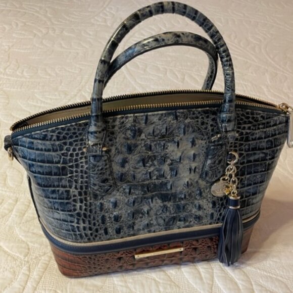 Brahmin gray, tan and black alligator purse NEW, never used - Picture 2 of 9